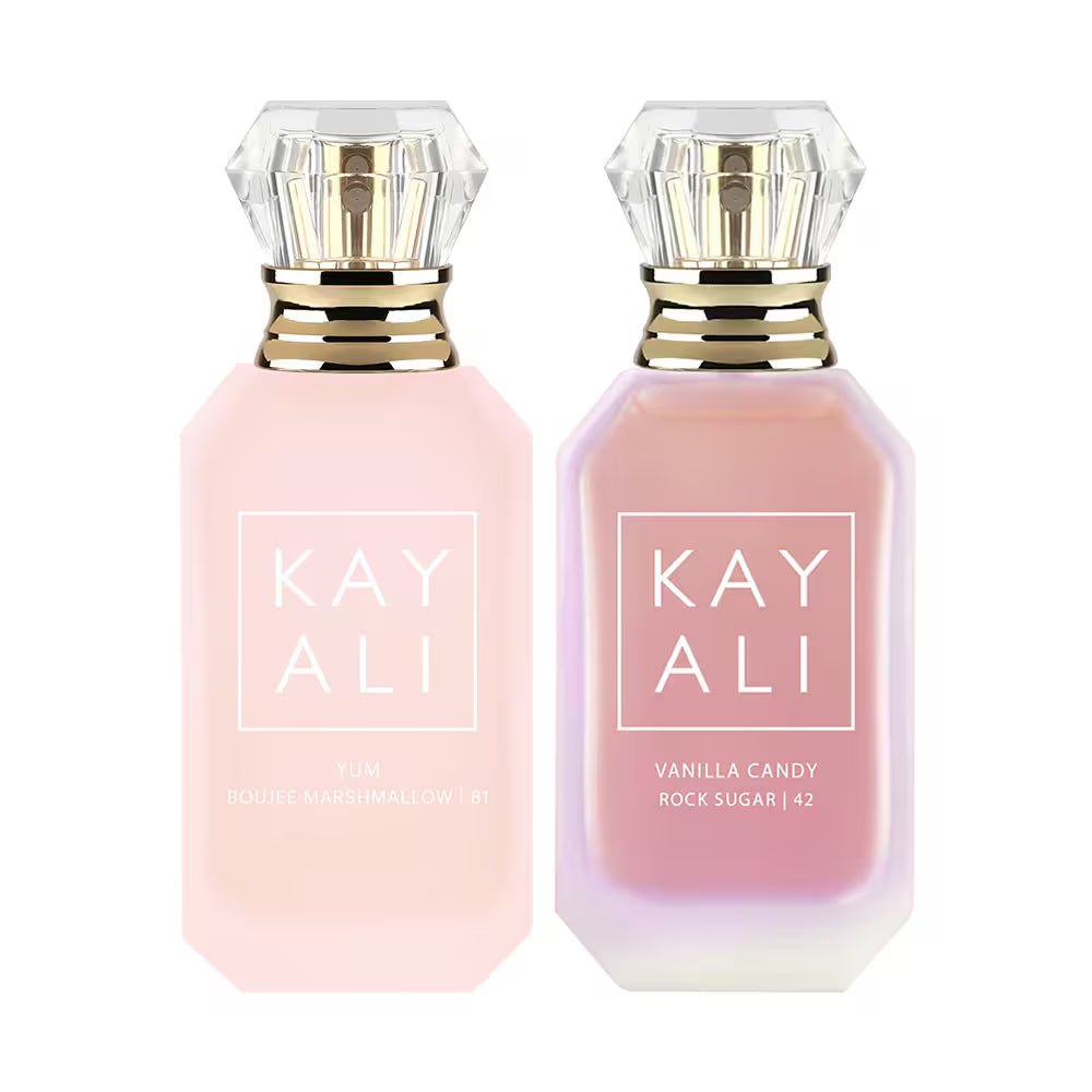 Duo Layering Vanilla Candy Rock Sugar 42 et Yum Boujee Marshmallow 81 - Kayali - 50ml